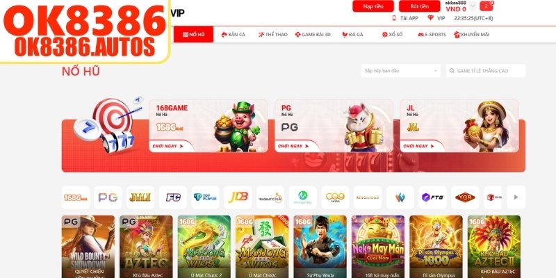 Giới thiệu tổng quan về sảnh nổ hũ OK8386